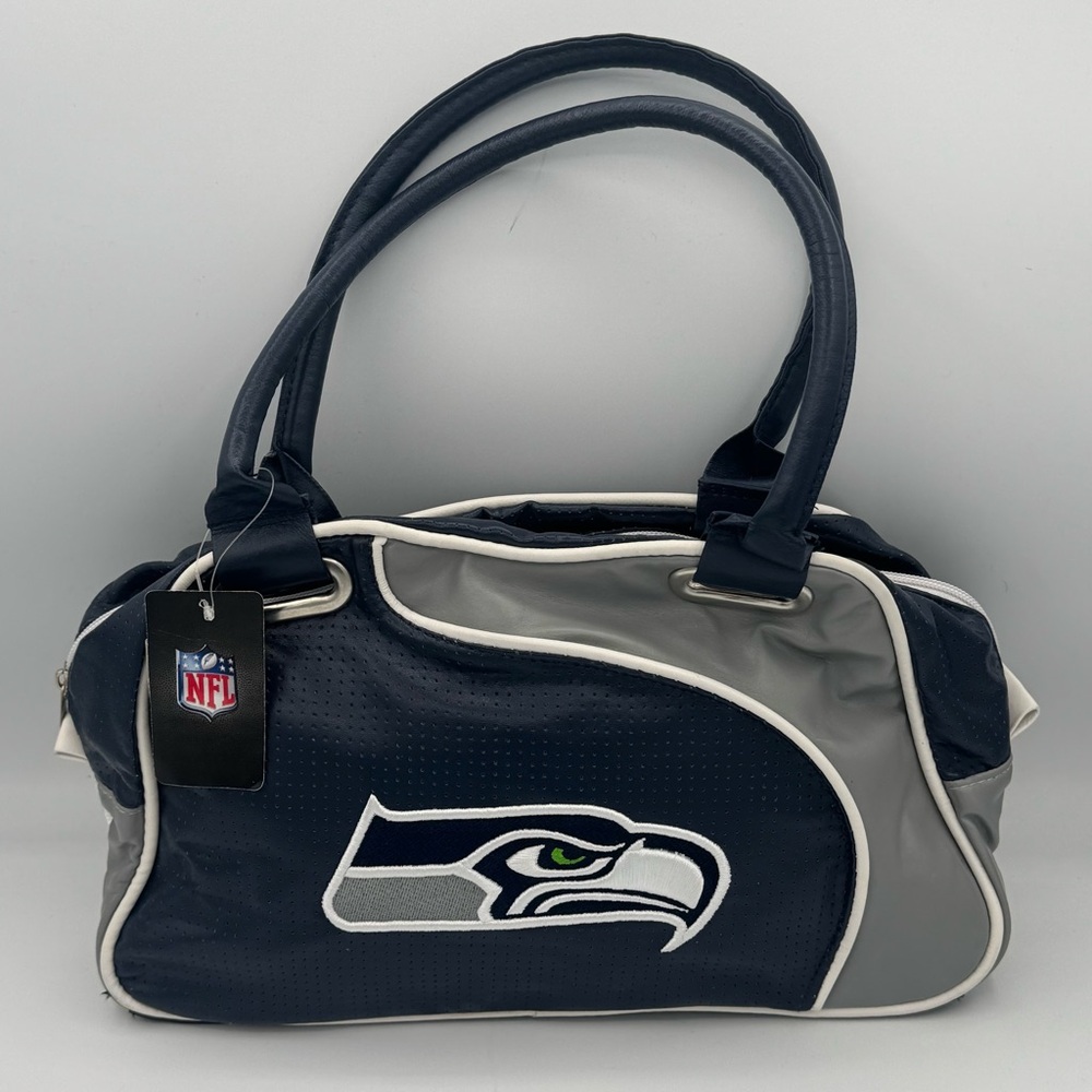 NFL Seattle Seahawk Navy and Gray Team Shoulder Bag Hand Bag Embroidered Logo
